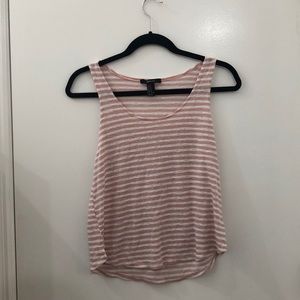 PINK AND WHITE STRIPED TANKTOP (CROPPED)